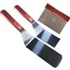 La Cuisine for life La Cuisine Set di 3 spatole per piastra SS Set di strumenti per barbecue raschietto per cibo per grill teppanyaki tortine pancake pesce, 2 spatole SS 1 tritatutto/raschietto con manico in