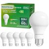 bravotecno Lampadine LED E27, Classe Energetica B, E27 LED Luce Calda 3000K, 4,3W 806LM A60, Equivalente a 60W, Angolo di Illuminazione 360°, Non Dimmerabile, Basso Calore & Lunga Durata, 6 Pezzi