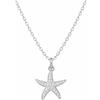 MAPIMANIA - Collana donna girocollo con ciondolo stella marina in strass in acciaio inossidabile color argento, idea regalo