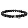 Nato Cuff - Bracciale in Argento 925 - Perline Onice Pietre semipreziose - Gioielli Uomo o Donna fatti a mano in Francia (Medium 17cm)