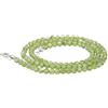 Lebensquelle Plus Collana con perline in pietra preziosa + chiusura in argento 925 | Perline Ø 4 mm con moschettone, lunghezza 45 cm | Collana di alta qualità (Peridoto)