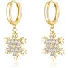 SLUYNZ Orecchini a forma di fiocco di neve in argento Sterling 925 scintillanti CZ per le donne di Natale fiocco di neve orecchini a goccia invernali, SMALL, Argento sterling, Zirconia cubica