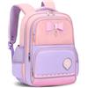 Amythe Zaino Bambina Scuola Elementare con Bande Riflettenti, Viola | Zaino Elementari per Bambini Ragazza 6-10 Anni con Pettorina, Ergonomico Leggero Idrorepellente - Ritorno/Natale/Compleanno