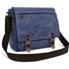 DORRISO Moda Borsa a Tracolla Uomo Borse Messenger Tela Ventiquattrore 13.3 pollici Laptop Messenger Bag Briefcase Viaggio Causale Lavoro Scuola Uomo Borsa a Tracoll Blu
