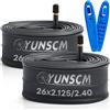 YunSCM 2PCS 57/62-559 26 pollice Camera d'aria 26X2.125/2.25/2.35/2.40 AV32mm Valve Compatibile 26 pollice bike Camere d'aria 26x2.125 26x2.25 26x2.3 26x2.35 26x2.40