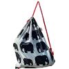 BundleBean Borsa con coulisse dal design mozzafiato. Ideale come borsa in polietilene, borsa sportiva, palestra o nuoto. Perfetta per vacanze, nuoto e vestiti bagnati, Grigio/Elefante, One Size, Borsa