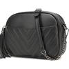 lola mae, borsa a tracolla trapuntata, design alla moda, nero (Hardware in peltro nero), Small