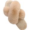 Parlovable Pantofole da donna Cross Strap Soft Plush Plush comode Open Toe Slippers Indoor Outdoor Artificial Rabbit Fur Caldo e confortevole Antiscivolo e traspirante, Cammello, 38-39 EU