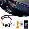 Giabuao Acrilico Illuminazione Ambientale Auto LED Interna, 2 IN 1 110cm+35cm 168 LEDs RGB, Controllo App + Telecomando, Illuminazione Ambientale Multicolore