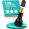 ACIELANNA 120 Pezzi Valvole in Gomma Snap-in TR413, Valvole Tubeless, Nero Valvola in Gomma per Cerchioni, Valvola per Pneumatici per Auto, Moto, Fuoristrada, Biciclette, Scooter