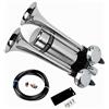 YIYIDA Clacson per auto Clacson per barca 175DB Tromba a doppio tubo Tromba d'aria Clacson per camion argento Serbatoio d'aria in acciaio inossidabile Adatto Car Horn per 24V 12V auto yacht RV ecc