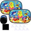 Pwsap 2 Pezzi Tendine Parasole Auto Bambini, Animali Marini Statiche Auto Interno Tende Oscuranti, Universale Oscuranti Misura Raggi UV Kit, Finestrini Posteriori Protezione Solare per Neonati Bimbi