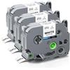 UniPlus Compatibile TZe 24mm per Brother TZe251 TZe-251 TZ-251 Laminato Nastri per Brother PT-1830VP P750W D400VP D600VP P700 2430 D450VP 24mm x 8m Nero su Bianca Confezione da 3