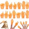 RAFIYU Mini marionette da dito, 14 pezzi, mani piccole e tiny, set di marionette da dito in gomma, per mano sinistra e destra, animali domestici, gatti, bambini, giochi
