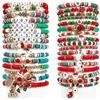 Gudotra 32 Pezzi Braccialetti Gadget Natale per Bambini Ragazze Donna Regalo Natale Braccialetti Amicizia Natalizi Ideale per Calendario dell'Avvento