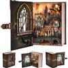 MiniCity Kit fai da te per case delle bambole in miniatura, decorazione per libri, libreria, case di Booknook con luci a LED (Introduction to Magical Flight)