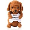 TOYMIS Cane Positivo, Cane Uncinetto Carino Supporto Emotivo Animale Positivo per Regalo Incoraggiante Casa Ufficio Decorazione Regalo di Laurea