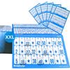 Bashtastic 102 Cartelle Tombola Grandi con Finestrelle - Cartelle Grandi (16x10cm) per Tombola | Cartella Riutilizzabile, Numerate e Tutte Diverse tra Loro per Bingo 90 Palline (Blu)