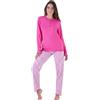 Pigiamiamoci Pigiama Donna Cotone Lungo Leggero Estivo - Pigiama Lungo Due Pezzi Aperto o Chiuso in 100% Fresco Cotone. Taglie Comode - Over Size (IT, Testo, XXL, Regular, Regular, 3603 Rosa)