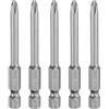 QUARKZMAN 5Pz #2 Punte Cacciavite Phillips PH2 1/4 Gambo Esagonale 2.56 (65mm) Lungo Acciaio S2 Magnetiche Inserti per Avvitatore Cacciavite Elettrico Punte Trapano 0.177 (4.5mm) Asta