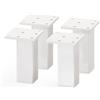 sossai® Piedini in alluminio per mobili MFV2 | Set da 4 | Profilo quadrato: 38 x 38 mm | Colore: Bianco | Altezza: 100 mm