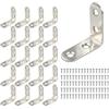 PETERMALLON 20 staffe di fissaggio in acciaio inox, supporto ad angolo retto, squadratura angolare, staffa metallica a L a 90 gradi, per collegare o fissare mobili (argento, 40 x 40 mm)