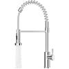 Noxtioanip Rubinetto da Cucina, Rubinetto Lavello Cucina Molla Inox con Doccetta Estraibile, Miscelatore con Spruzzatore a Doppia Funzione, Girevole a 360°, Rubinetto con Molla a Spirale, Chrome