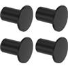 SAYAYO Ganci Accappatoio Bagno Nero Ganci Appendiabiti in Acciaio Inox, Appendi Strofinacci Cucina Gancio da Parete Appendi Accappatoio Bagno Grande Gancio, Capacità Carico 15 kg, 4 Pezzi, 45MM