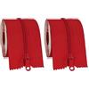 MAYOKEN® 2x Cerniera Adesiva, 220 cm x 7,6 cm, Rosso, Doppia Cerniera Resistente per Barriere Antipolvere, Serre, Tende e Zone Edili