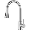 BLYLUND Rubinetti da cucina in nichel spazzolato con doccetta allungabile 3 modalità, rubinetti moderni in acciaio inox,Rubinetto moderno cucina con arco alto
