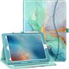 FINTIE Custodia per iPad Pro 9,7 pollici 2016 Release Tablet- [Protezione angolare] Multi-angolo di visualizzazione Folio Smart Stand Back Cover con tasca, portapenne, Auto Wake/Sleep, Marmo smeraldo