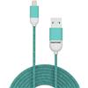 Pantone Celly Pantone Cavo Lightning 1.5m, Cavo USB-A a Micro USB per Ricarica Rapida e Sincronizzazione, Compatibile con iPhone e iPad, Ultra-Sottile e Colorato, Cyan