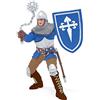 Papo - Statuetta Cavaliere con Mazza d'Armi Realistica - 3 Anni + - Collezione Fantastico & Medievale - Gioco Creativo Combattimento Medievale - Idea Regalo Giocattolo Bambina Bambino