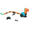 Hot Wheels Let's Race - R/C Sfida al Serpente, veicolo radiocomandato ispirato alla serie Netflix con lanciatore e rimorchio, macchinina GT Scorcher in scala 1:64 inclusa, JGD11