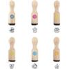 TRENDHAUS 610256 Set Insegnanti (6 Pezzi), 6 timbri in Legno, 2 cm x 2 cm x 7 cm