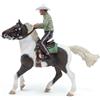 Papo - Statuetta Cavallo Western con Cavaliere Realistica - 3 Anni + - Collezione Mondo Equestre - Gioco Creativo Equitazione Western - Idea Regalo Giocattolo Bambina Bambino
