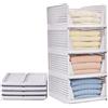 Yidaxing Organizer Armadio Cassettiere, Set di 4 Organizer Pieghevole Impilabili in Plastica per Armadio per Vestiti, Camera da letto, Casa, Cucina, Bagno, Bianco (43 x 33 x 72cm)