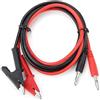 Fasizi 2Pcs 15A 4mm spina a banana a coccodrillo morsetto sonda di prova cavo linea - rosso + nero
