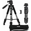 ZoMei Treppiede Fotocamera, ZOMEI Q111 Treppiede per Cellulare, Treppiede Leggero in Alluminio da 140cm con Testa Pan Girevole a 3 Vie, Supporto per Telefono e Borsa da Transporto - Argento