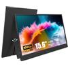 GEESUU 15.6 Inch Monitor Portatile, Schermo con Casse Integrate & Audio Integrato, Full HD, 1080p, 60Hz, IPS, Supporto Rotante a 90°, HDMI/Type-C
