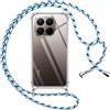 Pnakqil Cover per Xiaomi 15T Pro 5G con Cordino, Trasparente Custodia con Laccio Tracolla Cellulare Girocollo Collana Protettiva per Xiaomi 15T Pro 5G 6.83 Pollic, Blu