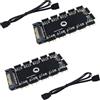 CTRICALVER 1 a 11 porte ARGB HUB 5 V 3Pin RGB Splitter Hub con SATA/IDE Porta (2 pz)