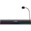 FOFUN 2 in 1 Gaming Soundbar con Microfono Staccabile,Casse per PC con Alimentazione USB, Bluetooth 6.0, Illuminazione LED RGB, 3 EQ Audio per PC Gaming,Laptop,TV,Smartphone