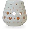 ZEN ARÔME Zen'Arôme - Bruciatore per profumi, diffusore di oli e profumi, portacandele per aromaterapia in ceramica con proiezione di luce, altezza 9 cm, colore bianco