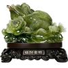 BOYULL Feng Shui Money Frog (rana a tre zampe o rospo denaro) + set di 10 monete antiche portafortuna su corda rossa, attirano ricchezza e buona fortuna, decorazione Feng Shui, 17,5 cm (larghezza) x 16,5 cm