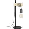 Eglo Lampada da tavolo Townshend, lampada da tavolo in design industriale vintage a uno punto luce, lampada retrò, lampada da notte in acciaio, nero, marrone, E27, incl interruttore