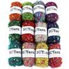 SCYarn Scrubbies - 12 matasse di filato bonbon, colori assortiti, 100% poliestere, per lavori all'uncinetto e lavori a maglia, totale 600 m, kit artigianale (pennello)
