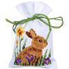 VERVACO Kit Punto Croce Contato CONIGLI CON PULCINI SET DA 3 Sacchetti Bomboniere Da Ricamare Punto Croce ca. 8 x 12 cm Set Fai Da Te Creativo Adulti Ricamo Casa Decorazioni Per Lavoretti Creativi