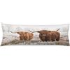 YUDILINSA Highland Cow Body Pillow Cover Western Cow Animal Wildlife Farm House Grassland Long Pillow Case with Zipper Decorative Bedding Pillow Covers Cuscino Farmhouse per divano camera da letto, 50 x 54 cm