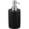 Relaxdays Dispenser di Sapone Manuale, 180ml, Portasapone Ricaricabile, Accessorio Bagno e Cucina, Poliresina, Nero